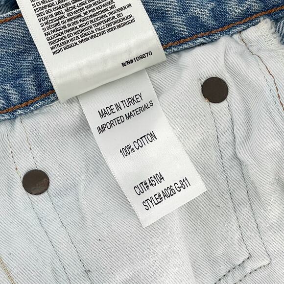 AGOLDE Parker Vintage Cut Off Denim Shorts Size 26 Broken Distressed - Picture 4 of 5